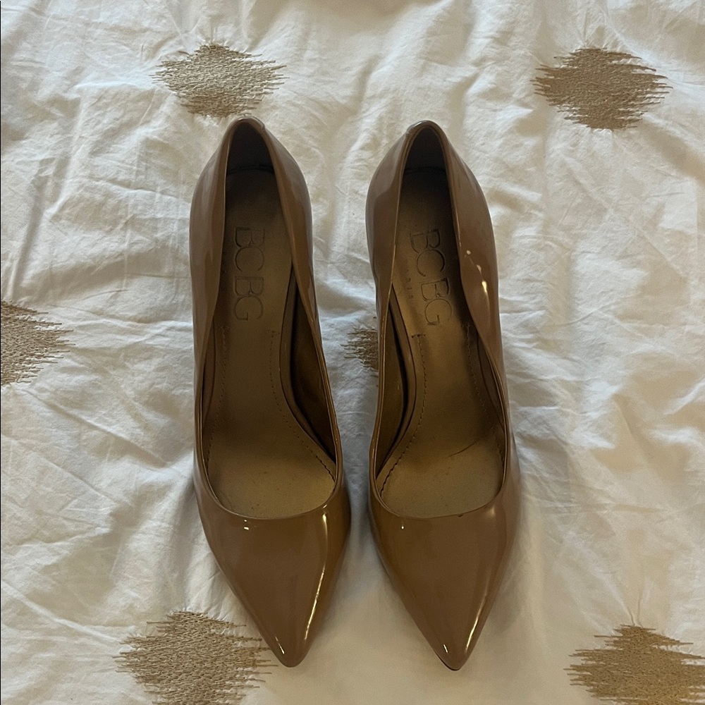 BCBG Paris Women's Brown Patent Heels